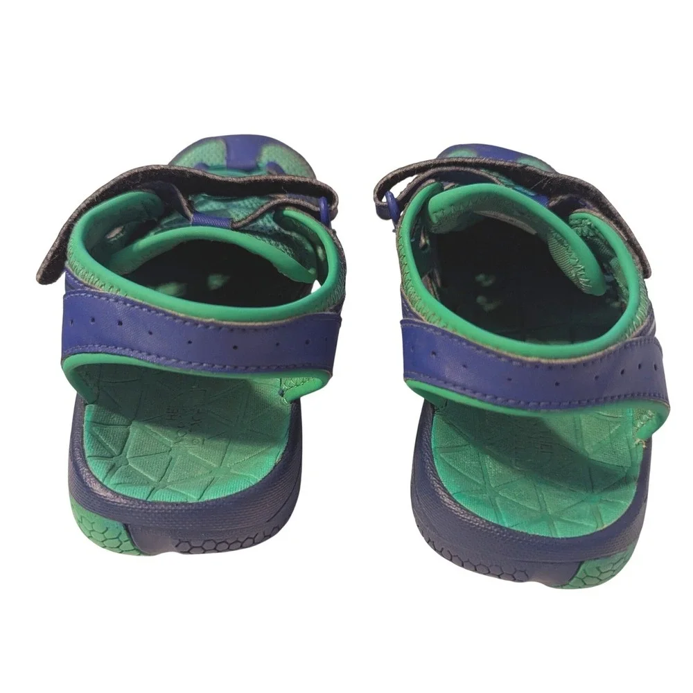 The North Face Kids Youth Size 4 Hedgehog Sandal II Water Shoes Blue Green